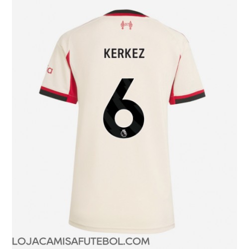 Camisa de Futebol Liverpool Milos Kerkez #6 Equipamento Secundário Mulheres 2025-26 Manga Curta